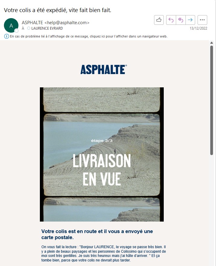 Information sur la livraison par Asphalte