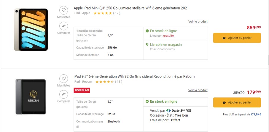 Offre IPad Reconditionne